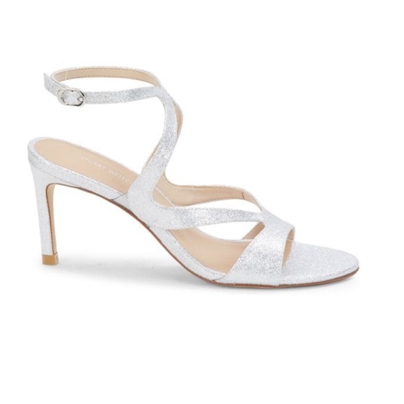 Stuart Weitzman Mariposa white Satin Sandal size 8 women Bride shoes - Picture 2 of 14